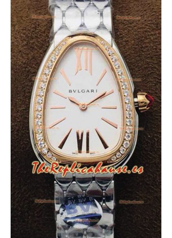 Bvlgari Edición Serpenti Seduttori Reloj en Acero Inoxidable - Bisel Oro Rosado Réplica a Espejo 1:1