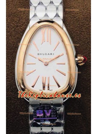 Bvlgari Edición Serpenti Seduttori Reloj en Acero Inoxidable - Bisel Oro Rosado Réplica a Espejo 1:1