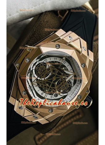Hublot Big Bang UNICO Sang Bleu II Oro Rosado Calidad a Espejo 1:1 Reloj Réplica Suizo