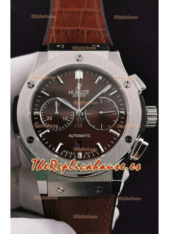 Hublot Classic Fusion Chronograph Caja de Acero Inoxidable Dial Marrón Reloj Réplica a Espejo 1:1