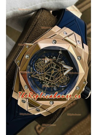 Hublot Big Bang UNICO Sang Bleu II Oro Rosado Calidad a Espejo 1:1 Reloj Réplica Suizo