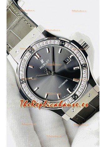 Hublot Classic Fusion Acero Inoxidable Dial Gris Reloj Réplica Suizo Calidad Espejo 1:1