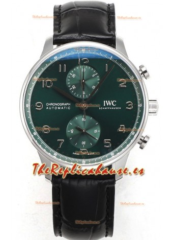 IWC Portuguese Chronograph Reloj Réplica Suizo en Caja de Acero Dial Verda - Edición Réplica a Espejo 1:1
