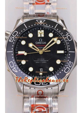 Omega Seamaster James Bond Reloj Suizo Negro Acero 904L Reloj Réplica a Espejo 1:1