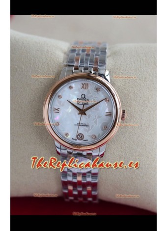 Omega De Ville Edition Reloj Suizo Automático en Dos Tonos Oro Rosado Dial Blanco 