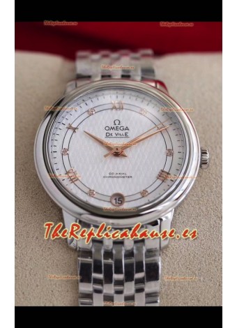 Omega De Ville Edition Reloj Suizo Automático Caja en Acero Inoxidable Manecillas Oro Rosado