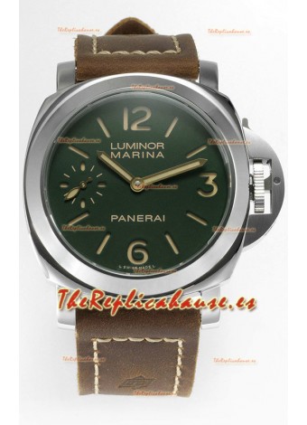 Panerai Luminor Marina 8 Days PAM00911 Dial Verde Calidad Espejo 1:1 - Acero 904L en Correa de Piel