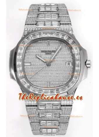 Patek Philippe Nautilus 5711/A Reloj Réplica Suizo a Espejo 1:1 Acero 904L Caja Diamantes