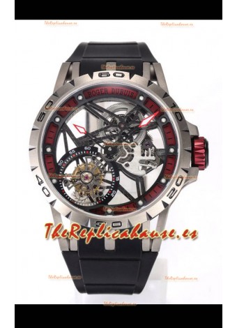 Roger Dubuis Excalibur Spider Flying Tourbillon Skeleton Caja Titanio 45MM  Reloj Réplica Suizo a Espejo 1:1
