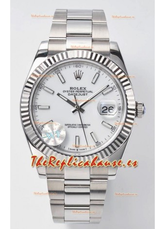 Rolex Datejust Movimiento Cal.3235 Reloj Suizo Réplica a Espejo 1:1 Acero 904L 41MM - Dial Blanco 
