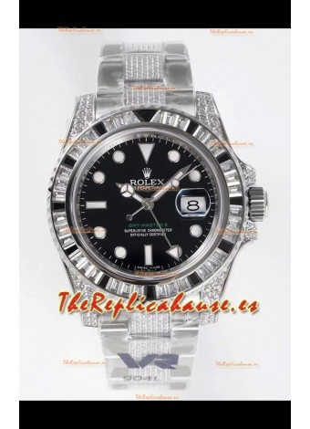 Rolex GMT Masters II Diamonds Reloj Suizo Caja Acero 904L - Calida a Espejo 1:1