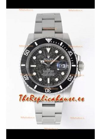 Rolex Submariner DiW Caja Acero Inoxidable Bisel Negro Reloj Edición Cerámica