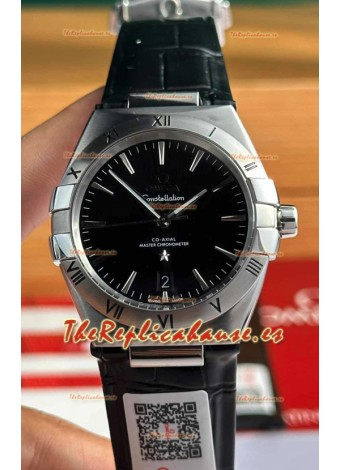 Omega Co-Axial Constellation 39MM Dial Acero 904L Negro Reloj Réplica Espejo 1:1