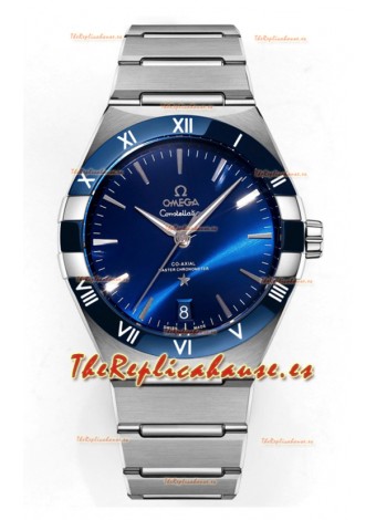 Omega Co-Axial Constellation Acero Inoxidable Dial Azul Réplica Espejo 1:1 41MM