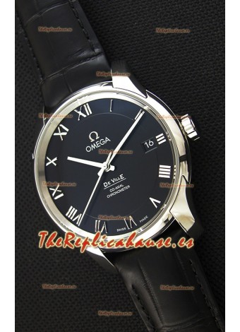 Omega De-Ville Annual Calendar Co-Axial Reloj Réplica Suizo a espejo 1:1 Edición en Dial Negro
