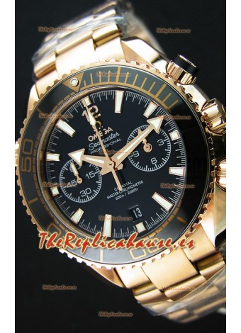 Omega Seamaster Planet Ocean 600M Reloj Réplica Cronógrafo a espejo 1:1 en Oro Rosado