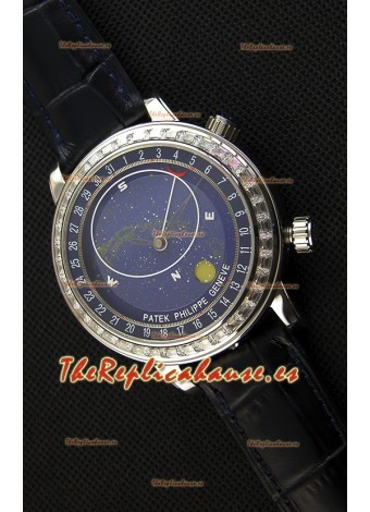 Patek Philippe Grand Complication 6102P Celestial Moon Age Reloj Réplica Suizo con Dial en Azul