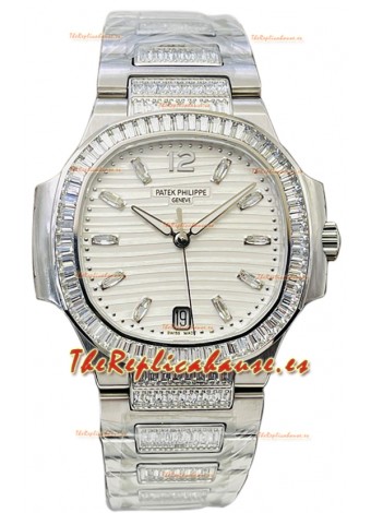 Patek Philippe Nautilus 7118 35MM 1:1 Acero Inoxidable Dial Blanco Reloj Réplica Espejo 1:1