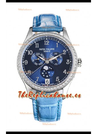 Patek Philippe Complications 4948G Annual Calendar Moonphase Dial Azul Oro Rosado Réplica Suiza 
