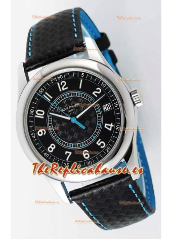 Patek Philippe Calatrava 6007 Dial Negro Manecillas Azules Caja Acero 904L Reloj Réplica Espejo 1:1