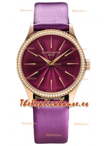 Patek Philippe Calatrava 4997 Ladies Dial Oro Rosado Reloj con Movimiento Suizo Automático