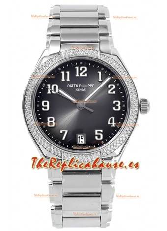 Patek Philippe Twenty-4 Dial Gris Caja Acero 904L Reloj Réplica Espejo 1:1 36MM