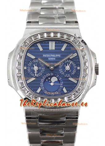 Patek Philippe Nautilus 5740 Perpetual Calendar Acero Inoxidable Dial Azul Reloj Réplica Suiza 