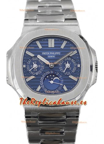 Patek Philippe Nautilus 5740 Perpetual Calendar Acero Inoxidable Dial Azul Reloj Réplica Suiza 