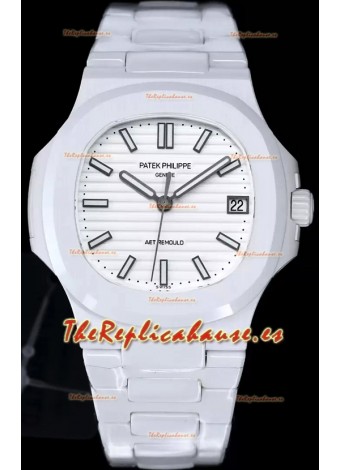 Patek Philippe Nautilus 5711 AET Remould Edición Cerámica Blanca Dial Blanco Reloj Réplica Suiza