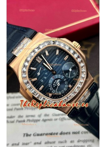 Patek Philippe Nautilus 5712R 1:1 Quality Reloj Réplica Suiza en Dial Azul Correa Azul