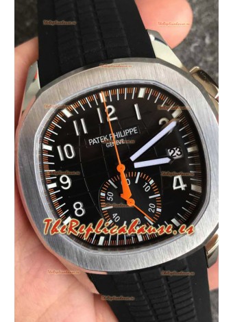 Patek Philippe Aquanaut 5968 Chronograph Caja Acero Manecilla Naranja Reloj en Movimiento Suizo Automático