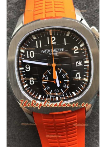 Patek Philippe Aquanaut 5968 Chronograph Caja Acero Correa Naranja Reloj en Movimiento Suizo Automático