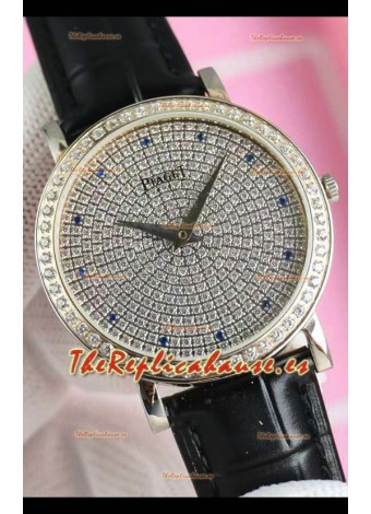 Piaget Altiplano G0A36128 Diamantes Pavimentados Dial Suizo Cuarzo Reloj Réplica Caja Acero
