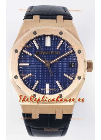 Audemars Piguet Royal Oak 15510 50 Aniversario 41MM Dial Azul Oro Rosado 41MM Réplica a Espejo 1:1