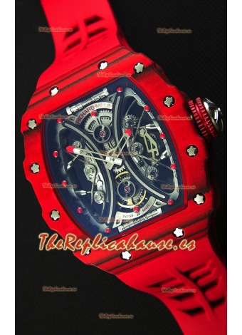 Richard Mille RM53-01 Pablo Mac Donough Caja de Carbón Forjado color Rojo Reloj Réplica Suizo