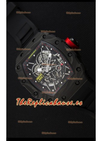 Richard Mille RM35-2 Rafael Nadal Caja de Carbón Forjado con Correa de Goma color Negro