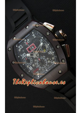 Richard Mille RM011-FM Felipe Massa Caja de Cerámica de una Sola Pieza con Correa color Negro