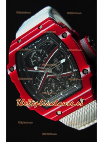 Richard Mille 67-02 Mutaz Barshim Reloj Réplica Suizo de Carbón Forjado