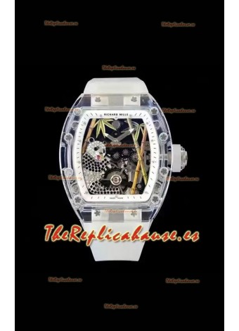 Richard Mille RM26-01 Tourbillon Panda Caja en Zafiro Transparente - Réplica Super Clone