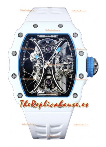 Richard Mille RM53-01 Pablo Mac Donough Caja TPT Blanca Correa Goma Blanca Reloj Réplica Suiza