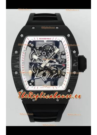 Richard Mille RM055 Caja Carbono Negro Goma Negra Reloj Superclone 1:1 Genuino Tourbillon
