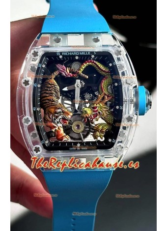 Richard Mille RM51-01 Zafiros Crouching Tiger Hidden Dragon Movimiento Tourbillon Réplica Espejo 1:1