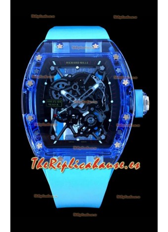 Richard Mille RM35-01 Caja Zafiros Transparentes Con Tourbillon Genuino Reloj Super Clone