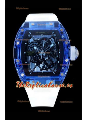 Richard Mille RM35-01 Caja Zafiros Transparentes Con Tourbillon Genuino Reloj Super Clone