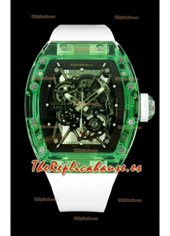 Richard Mille RM35-01 Caja Zafiros Transparentes Con Tourbillon Genuino Reloj Super Clone
