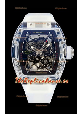 Richard Mille RM35-01 Caja Zafiros Transparentes Con Tourbillon Genuino Reloj Super Clone