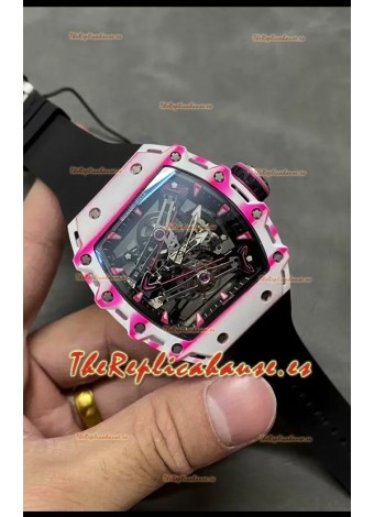 Richard Mille RM38-02 Fibra Carbono Blanca Bubba Watson Genuino Movimiento Tourbillon Réplica Espejo