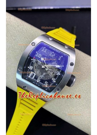 Richard Mille RM010 Reloj Réplica Acero Inoxidable en Correa Amarilla