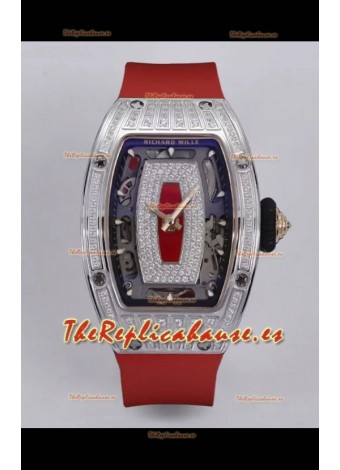 Richard Mille Super Clone RM07-01 Pavimentado en Diamantes Caja Acero 904L Automatic Reloj Réplica