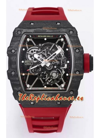 Richard Mille RM35-01 Rafael Nadal Caja de Fibra de Carbono con Genuino Tourbillon Reloj Super clone
